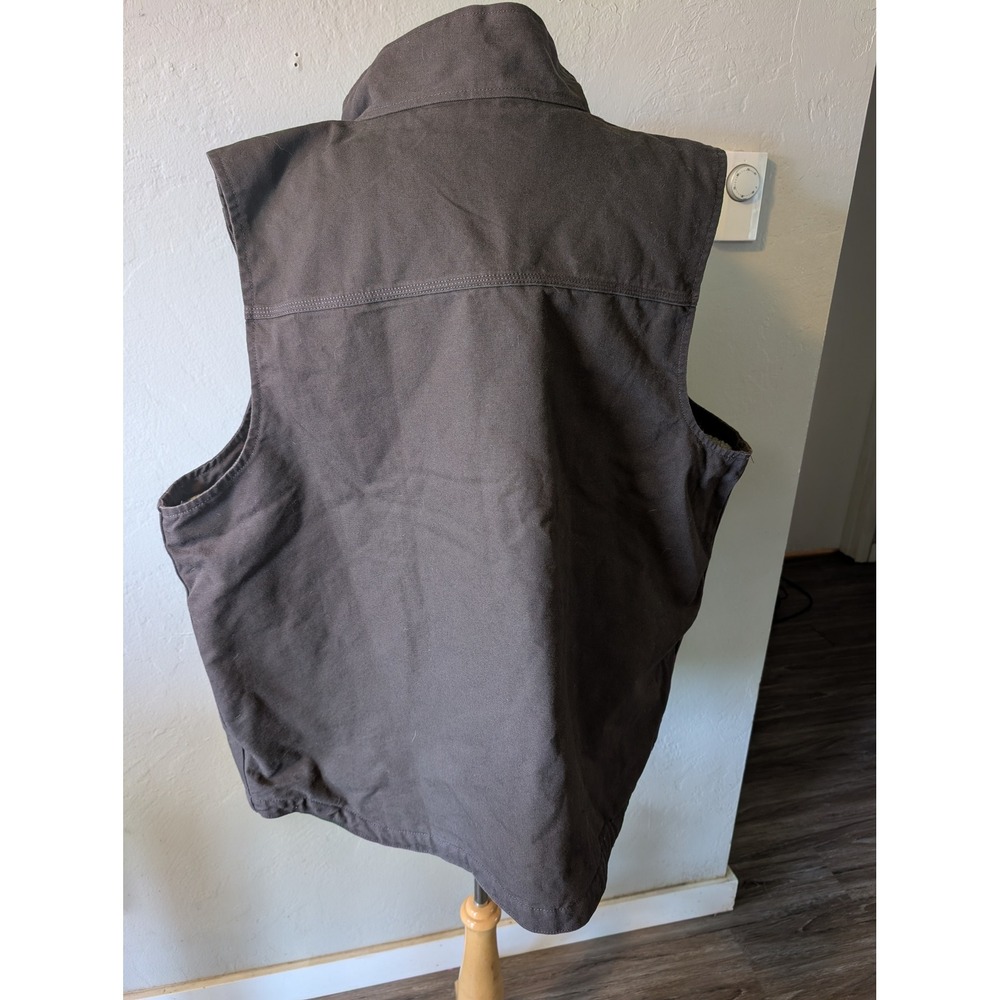 Carhartt Chocolate Brown Duck Mock‎ Neck Sherpa Lined vest NWOT Mens sz XL - Picture 4 of 9